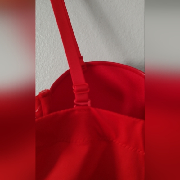 Bustier women faux leather color red style Gothic adjustable straps New L /XL - Picture 9 of 16